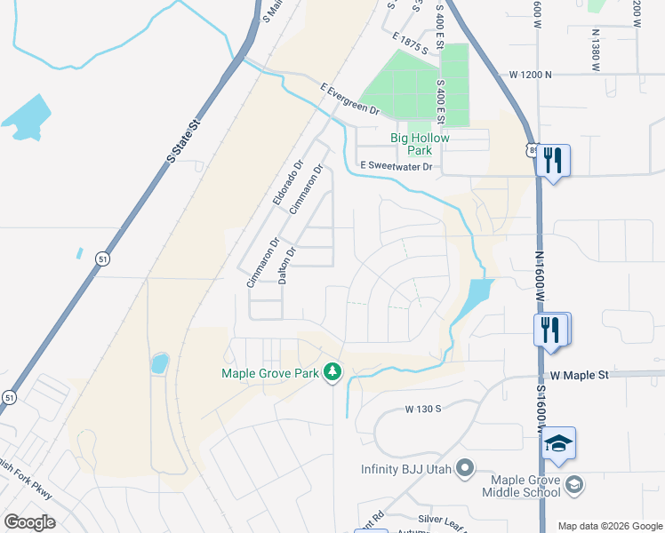 map of restaurants, bars, coffee shops, grocery stores, and more near in Springville