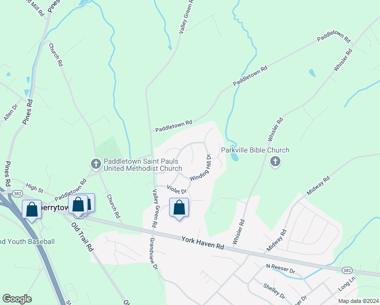 map of restaurants, bars, coffee shops, grocery stores, and more near 10 Ashton Drive in York County