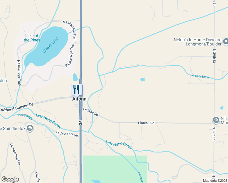 map of restaurants, bars, coffee shops, grocery stores, and more near 8721 Sage Valley Road in Longmont