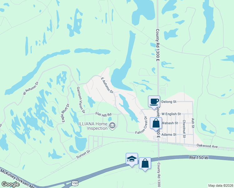 map of restaurants, bars, coffee shops, grocery stores, and more near 101-399 East Autumn Drive in Oakwood
