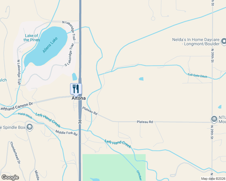 map of restaurants, bars, coffee shops, grocery stores, and more near 8721 Sage Valley Road in Longmont