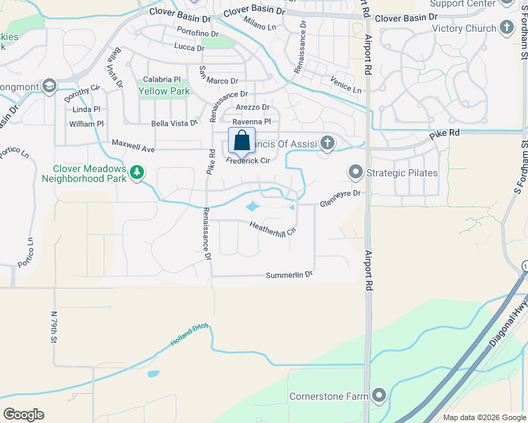 map of restaurants, bars, coffee shops, grocery stores, and more near 4102 Somerset Court in Longmont