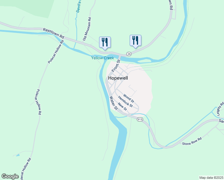 map of restaurants, bars, coffee shops, grocery stores, and more near 484 Broad Street in Hopewell