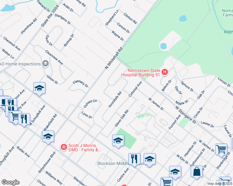map of restaurants, bars, coffee shops, grocery stores, and more near 149 Avondale Road in Eagleville