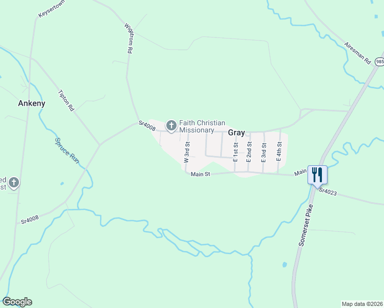 map of restaurants, bars, coffee shops, grocery stores, and more near 156 West 3rd Street in Gray