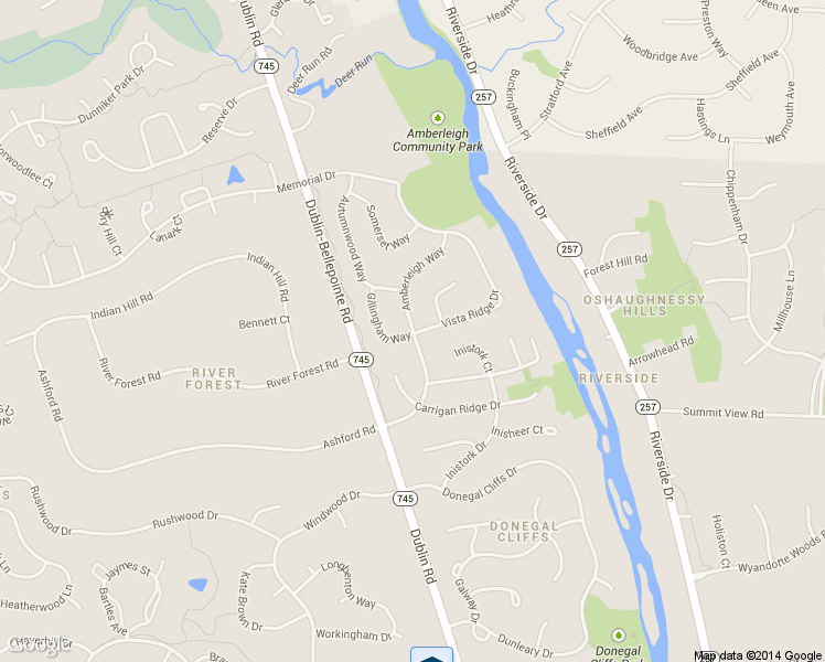 map of restaurants, bars, coffee shops, grocery stores, and more near 8247 Amberleigh Way in Dublin