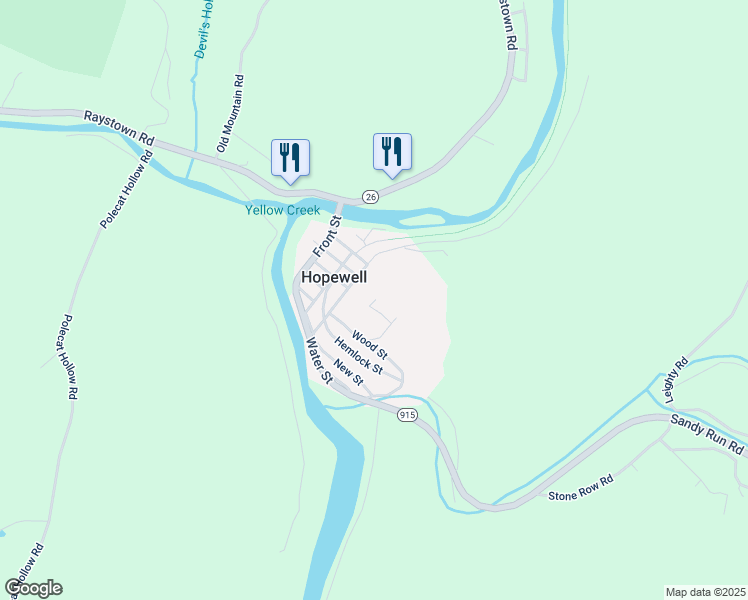 map of restaurants, bars, coffee shops, grocery stores, and more near 343 Mifflin Street in Hopewell
