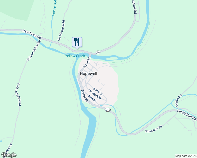 map of restaurants, bars, coffee shops, grocery stores, and more near 343 Mifflin Street in Hopewell