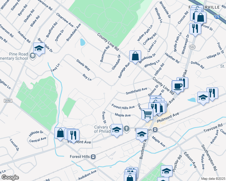 map of restaurants, bars, coffee shops, grocery stores, and more near 3789 Glenn Court in Montgomery County