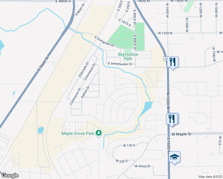 map of restaurants, bars, coffee shops, grocery stores, and more near 515 Legend Way in Mapleton