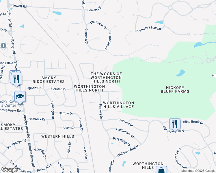 map of restaurants, bars, coffee shops, grocery stores, and more near 8292 Breckenridge Way in Columbus