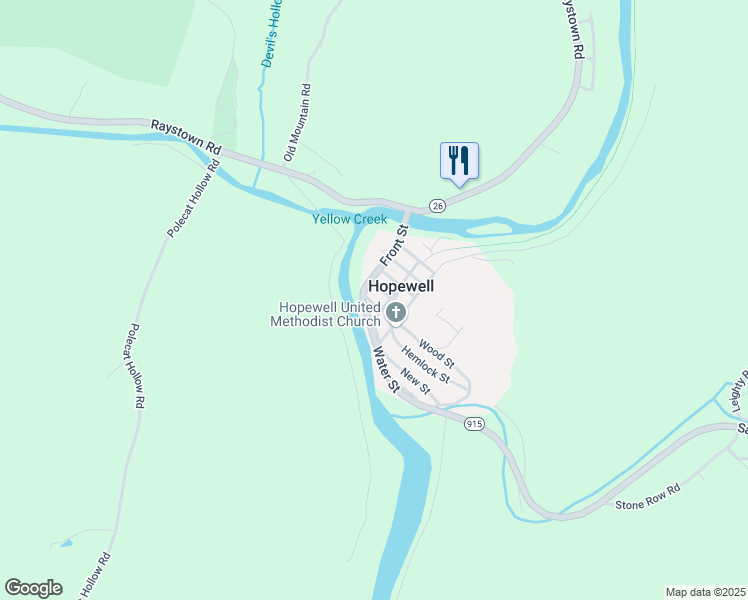 map of restaurants, bars, coffee shops, grocery stores, and more near 509 Wood Street in Hopewell
