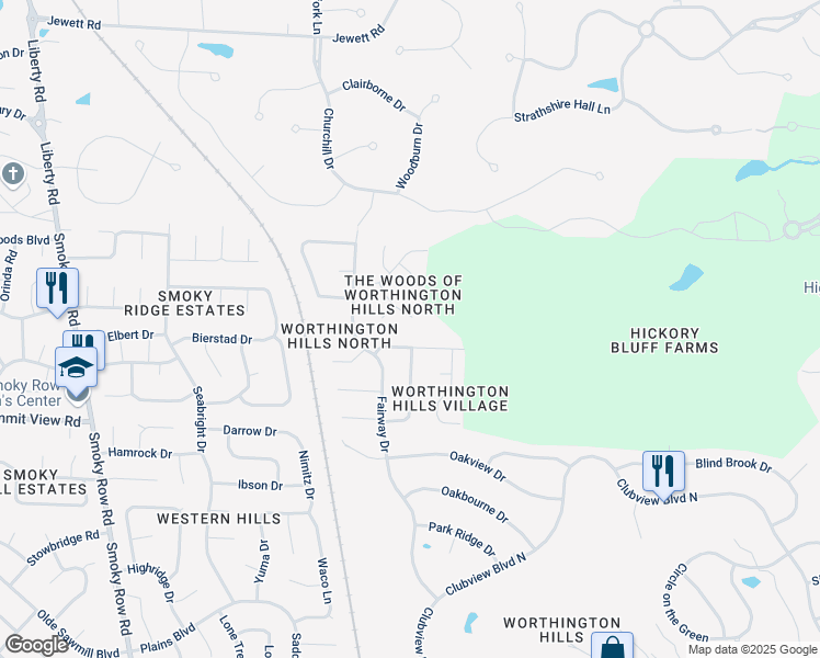 map of restaurants, bars, coffee shops, grocery stores, and more near 8292 Breckenridge Way in Columbus