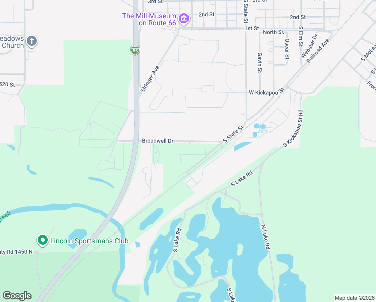 map of restaurants, bars, coffee shops, grocery stores, and more near Broadwell Drive in Lincoln