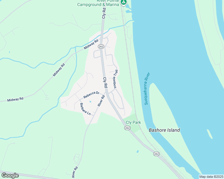 map of restaurants, bars, coffee shops, grocery stores, and more near 25 Susquehanna Drive in York Haven
