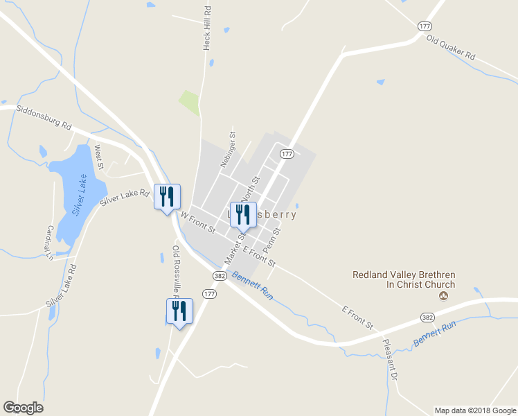 map of restaurants, bars, coffee shops, grocery stores, and more near 205 Spruce Lane in Lewisberry