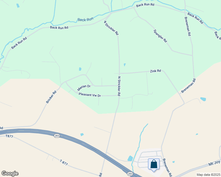 map of restaurants, bars, coffee shops, grocery stores, and more near 3033 Bricker Road in Manheim