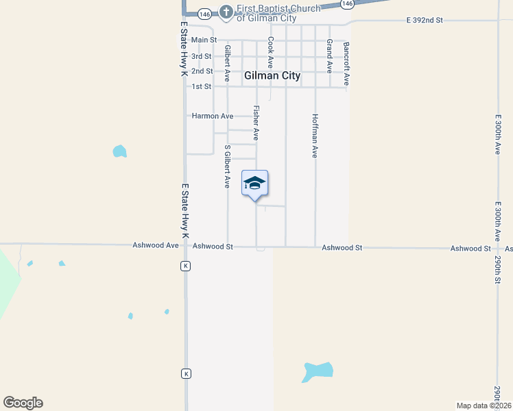 map of restaurants, bars, coffee shops, grocery stores, and more near Lindsey Ave in Gilman City