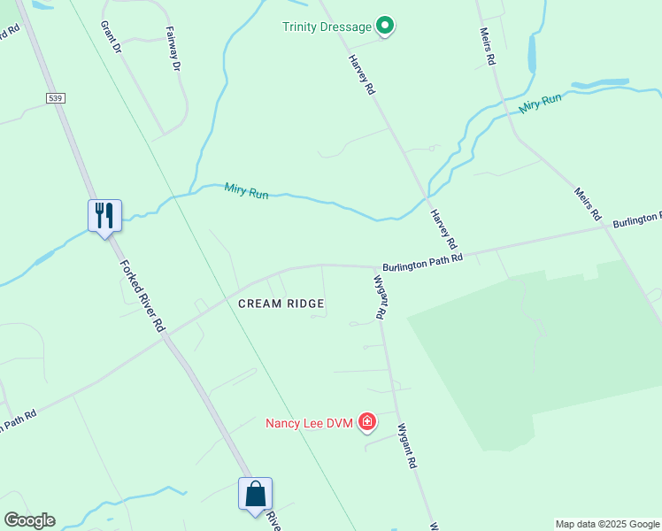 map of restaurants, bars, coffee shops, grocery stores, and more near in Upper Freehold