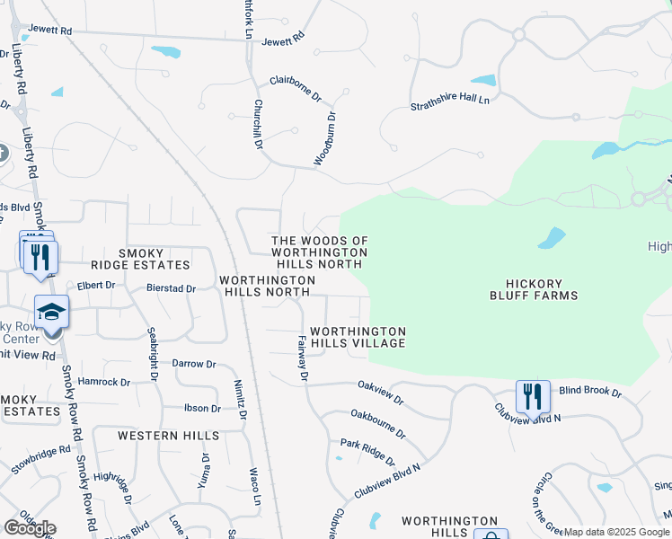 map of restaurants, bars, coffee shops, grocery stores, and more near 8292 Breckenridge Way in Columbus