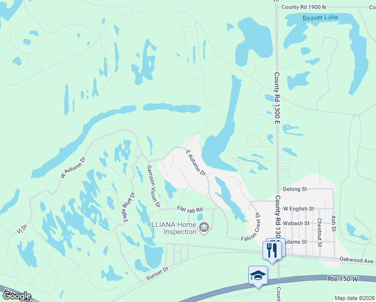 map of restaurants, bars, coffee shops, grocery stores, and more near 219 East Autumn Drive in Oakwood