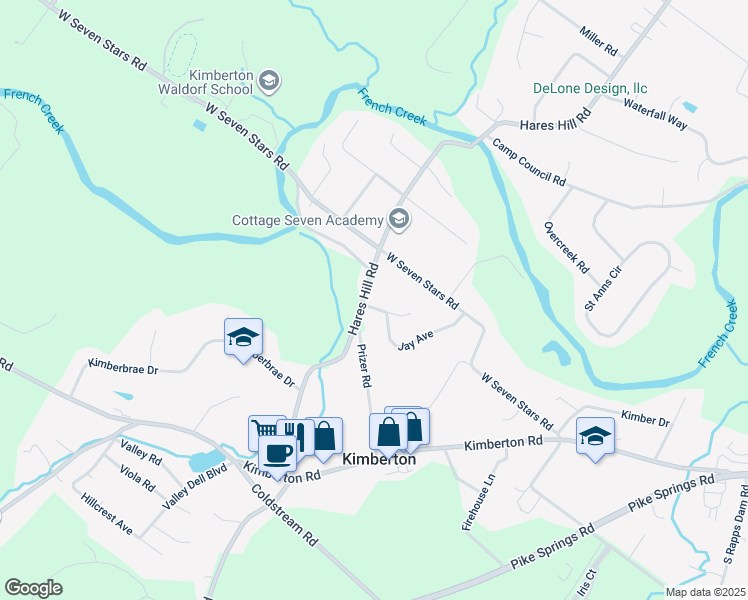 map of restaurants, bars, coffee shops, grocery stores, and more near 122 Carrie Lane in Phoenixville