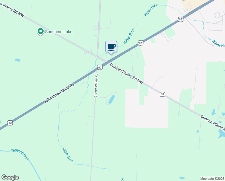 map of restaurants, bars, coffee shops, grocery stores, and more near 5520 Clover Valley Road in Johnstown