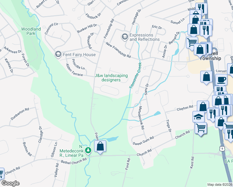 map of restaurants, bars, coffee shops, grocery stores, and more near 24 Cherry Tree Circle in Howell Township