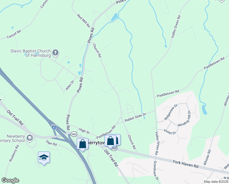 map of restaurants, bars, coffee shops, grocery stores, and more near 235 Church Road in Goldsboro