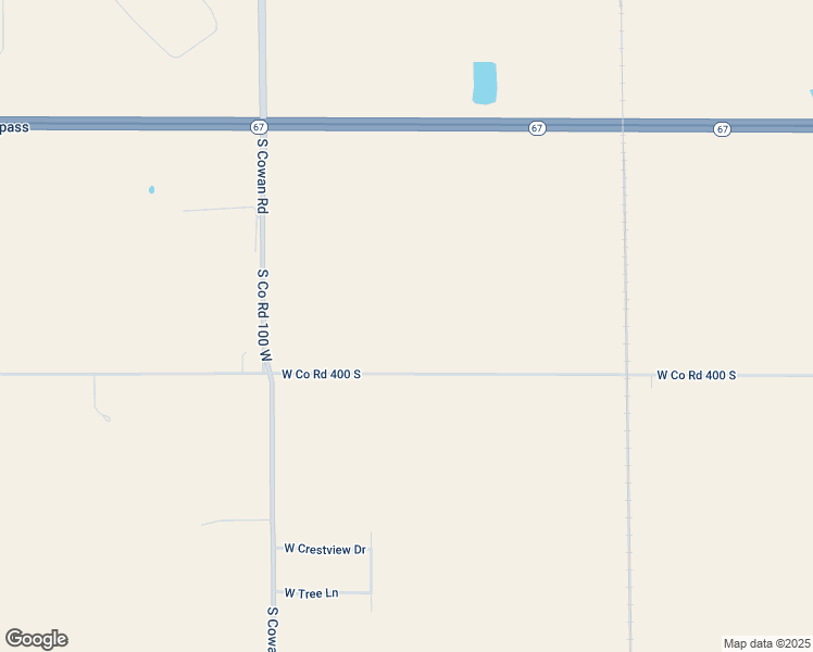 map of restaurants, bars, coffee shops, grocery stores, and more near 1290 W County Road 400 South in Muncie