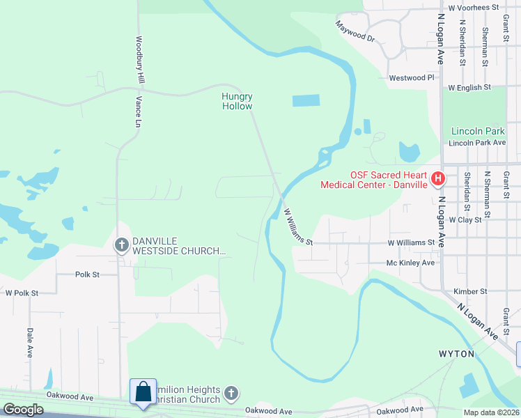 map of restaurants, bars, coffee shops, grocery stores, and more near 16-76 Hampton Road in Danville