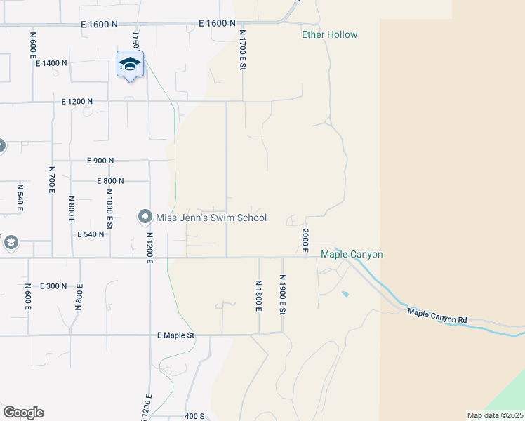 map of restaurants, bars, coffee shops, grocery stores, and more near 630 North 1600 East in Mapleton