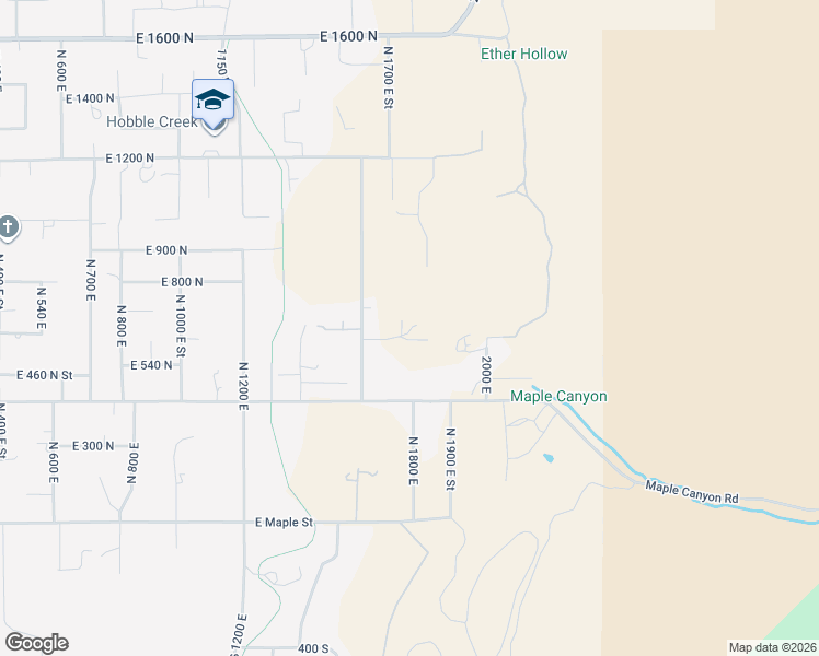 map of restaurants, bars, coffee shops, grocery stores, and more near 630 North 1600 East in Mapleton