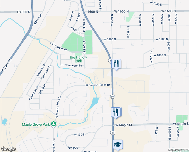 map of restaurants, bars, coffee shops, grocery stores, and more near 641 North Heritage Street in Mapleton