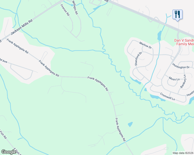 map of restaurants, bars, coffee shops, grocery stores, and more near 385 Frank Applegate Road in Jackson Township