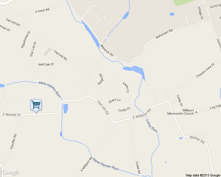map of restaurants, bars, coffee shops, grocery stores, and more near 52 Karen Court in Lititz