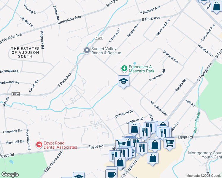 map of restaurants, bars, coffee shops, grocery stores, and more near 10 Heatherwood Hill in Eagleville