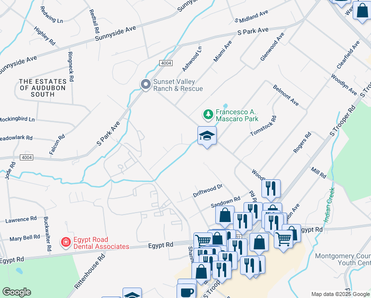 map of restaurants, bars, coffee shops, grocery stores, and more near 10 Heatherwood Hill in Eagleville