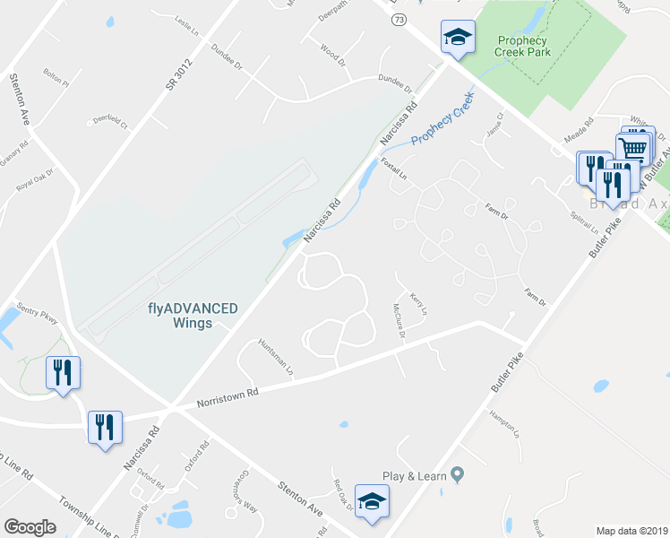 map of restaurants, bars, coffee shops, grocery stores, and more near 278 Copper Beech Drive in Blue Bell