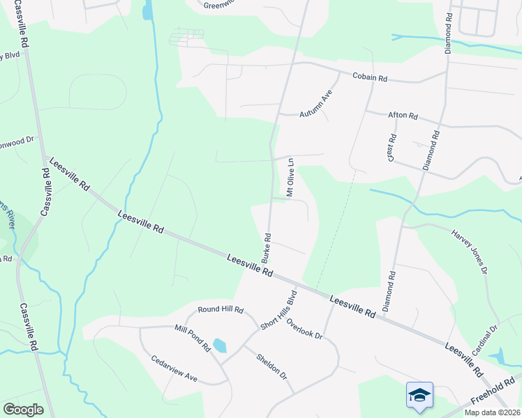 map of restaurants, bars, coffee shops, grocery stores, and more near 444 Burke Road in Jackson Township