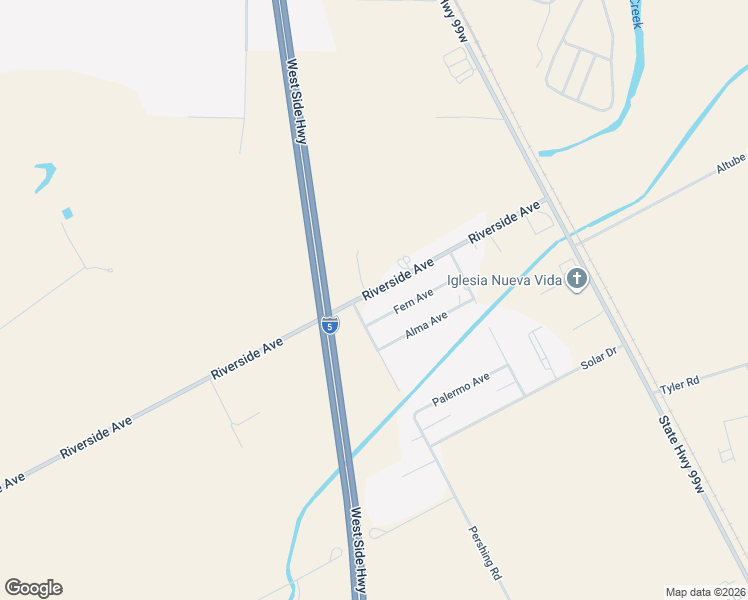 map of restaurants, bars, coffee shops, grocery stores, and more near 21999 Riverside Avenue in Red Bluff