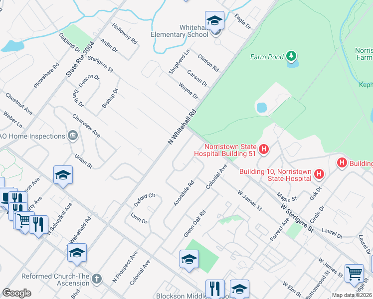 map of restaurants, bars, coffee shops, grocery stores, and more near 187 North Highland Avenue in Eagleville