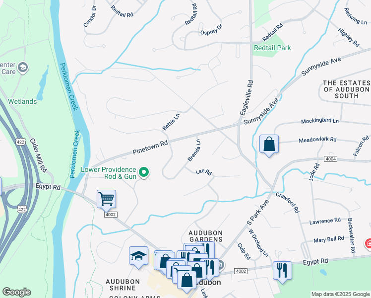 map of restaurants, bars, coffee shops, grocery stores, and more near 12 Brenda Lane in Eagleville