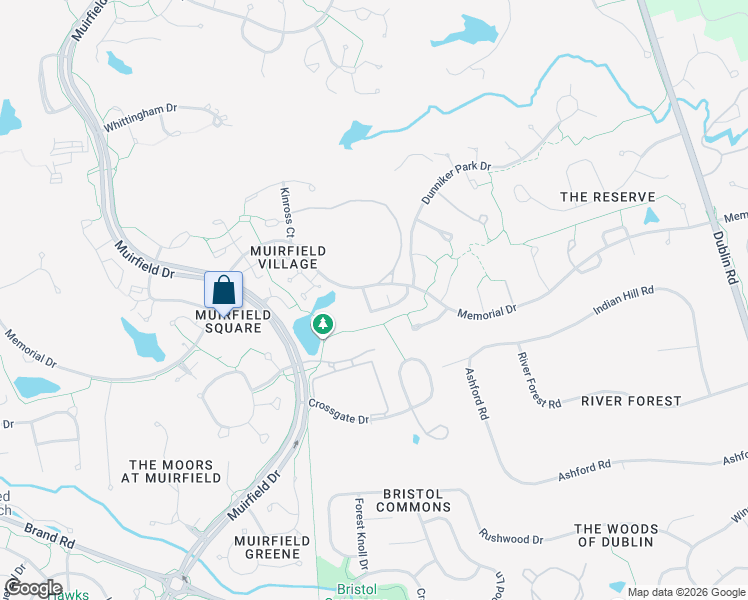map of restaurants, bars, coffee shops, grocery stores, and more near 5764 Strathmore Lane in Dublin