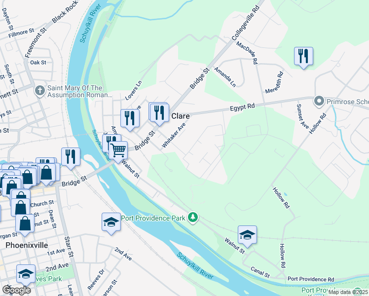 map of restaurants, bars, coffee shops, grocery stores, and more near 228 Norwood Street in Mont Clare