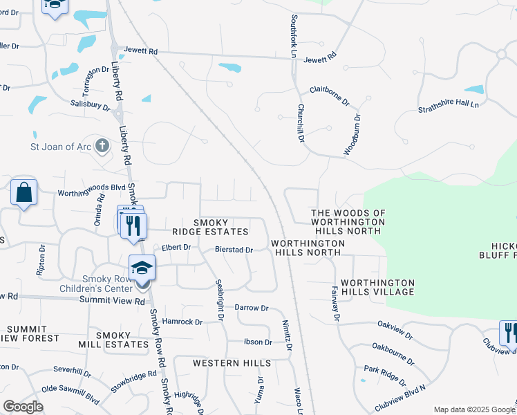 map of restaurants, bars, coffee shops, grocery stores, and more near 1777 Minturn Drive in Powell