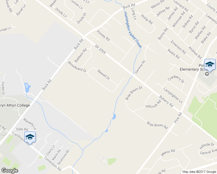 map of restaurants, bars, coffee shops, grocery stores, and more near 449 Woodward Drive in Montgomery County