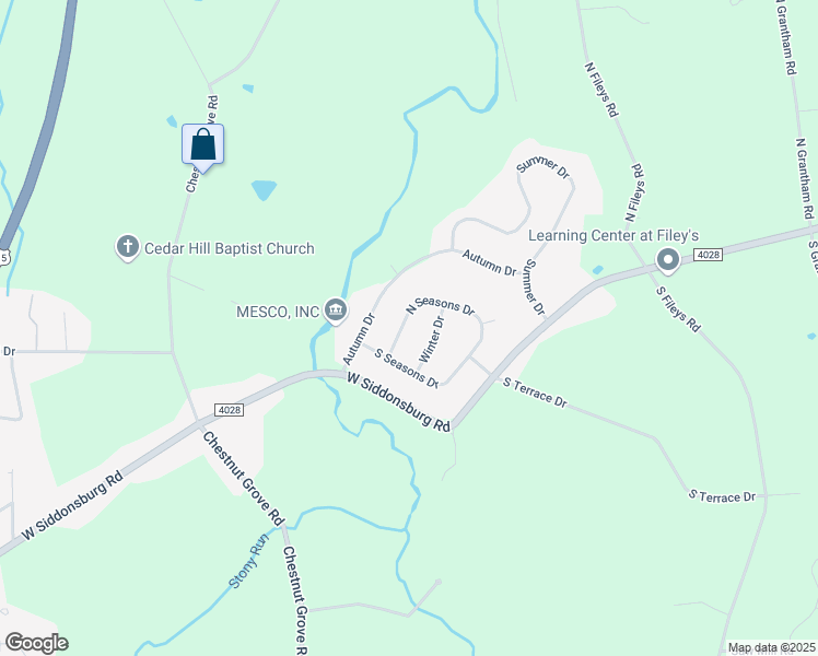 map of restaurants, bars, coffee shops, grocery stores, and more near 6 North Seasons Drive in Dillsburg
