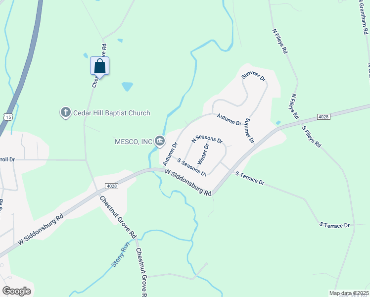 map of restaurants, bars, coffee shops, grocery stores, and more near 3 Seasons Drive in Dillsburg