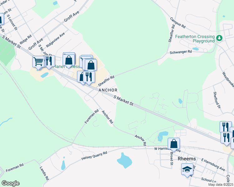 map of restaurants, bars, coffee shops, grocery stores, and more near 29 Sager Road in Elizabethtown